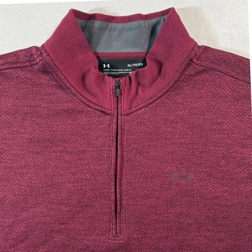 Under Armour ColdGear Mens XL 1/4 Zip Pullover Loose Fit Plum